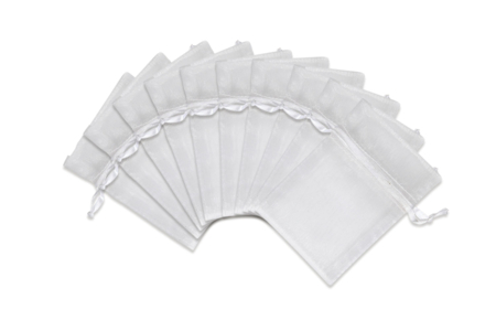 10 Bolsas de organza blancas - 7 x 10 cm - Algodón, lino - Textiles – 10doigts.fr