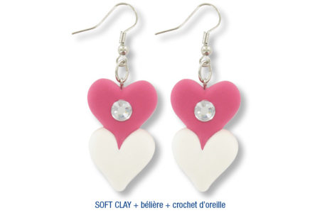 Heart-Shaped Modeling Clay Earrings - 0 - Mother's Day Crafts - 10doigts.com - Mother's Day Crafts – 10doigts.fr