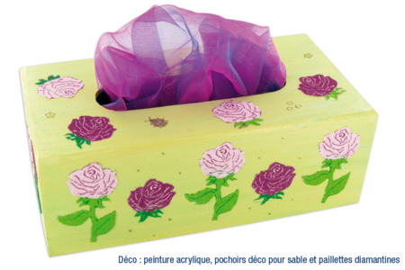 Caja de pañuelos rectangular, en madera - Manualidades día de la madre – 10doigts.fr