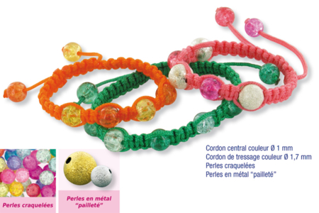 Shamballas... with cracked beads and glitter metal - 0 - Shamballa Bracelet - 10doigts.com - Shamballa Bracelet – 10doigts.fr