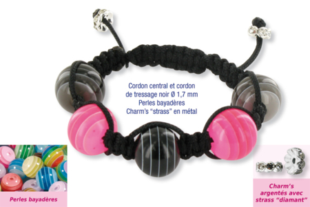 Shamballa Bracelets with Bayadère Beads and Metal Rhinestone Charms - 0 - Handicrafts for Creating Your Jewelry - 10doigts.com - Handicrafts for Creating Your Jewelry – 10doigts.fr