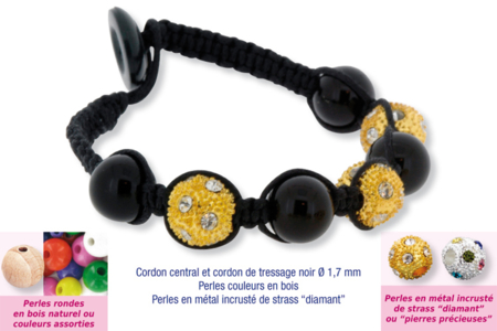 Shamballas with Wooden Beads + Metallic Beads with Diamond Rhinestones - 0 - Handicrafts for Creating Your Jewelry - 10doigts.com - Handicrafts for Creating Your Jewelry – 10doigts.fr