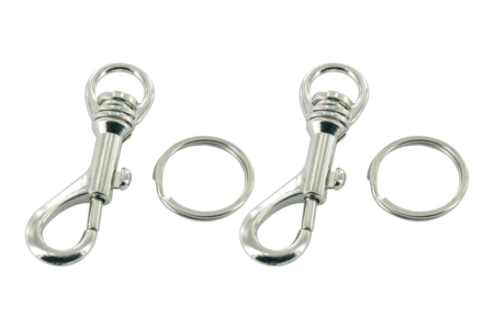 2 llaveros mosquetones plateados - Llaveros – 10doigts.fr