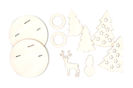 2 escena de navidad con candelabro - Candelabros de madera – 10doigts.fr