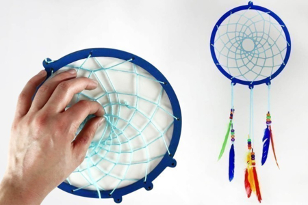 Método fácil para fabricar un atrapasueños - Actividades manuales para fabricar móviles y atrapasueños – 10doigts.fr