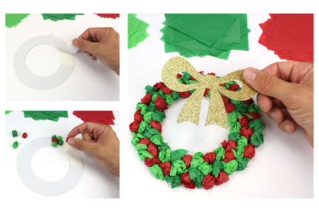 Coronas de Navidad en papel de seda - Kits creativos de Navidad para los niños – 10doigts.fr