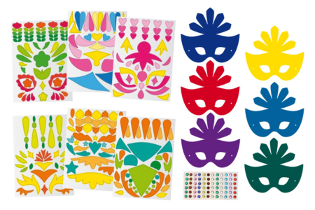 Carnival Masks Kit + Stickers - 6 Pieces - 2 - Carnival Masks - 10doigts.com - Carnival Masks – 10doigts.fr