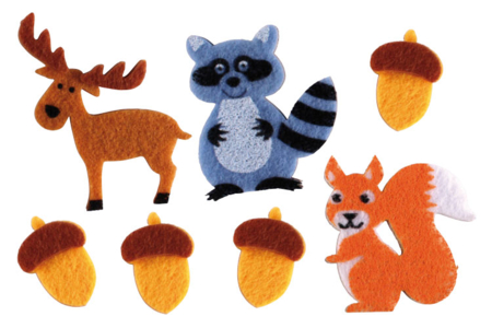 Pegatinas Animales del bosque en fieltro - Pegatinas de fieltro – 10doigts.fr