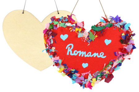 Gran corazón de madera para colgar - Placa de puerta – 10doigts.fr