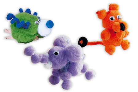 Pompones, colores vivos y tamaños variados - Pompones para manualidades creativas – 10doigts.fr