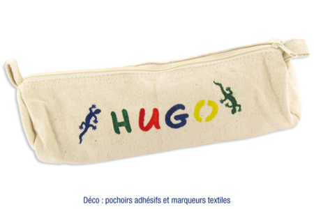 Estuche de algodón natural con cierre de cremallera: idea de deco - Algodón, lino - Textiles – 10doigts.fr