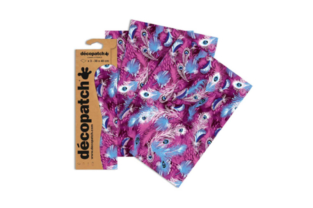 Decopatch Paper Feathers - 3 Sheets No. 577 - 3 - Decopatch Papers - 10doigts.com - Decopatch Papers – 10doigts.fr