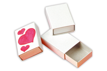 Set de 10 cajas de cerillas en cartón blanco - Cajas y cestas de cartón – 10doigts.fr