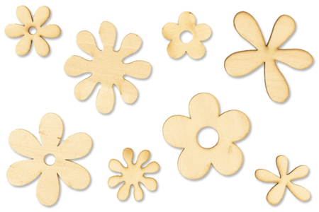 Natural Wooden Flowers - 8 Pieces - 0 - Raw Wood Decor - 10doigts.com - Raw Wood Decor – 10doigts.fr