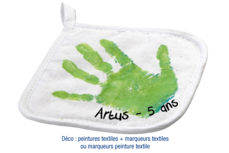 White Cotton Oven Glove with Quilted Stitching - 4 - Cotton, Linen - Textiles - 10doigts.com - Cotton, Linen - Textiles – 10doigts.fr