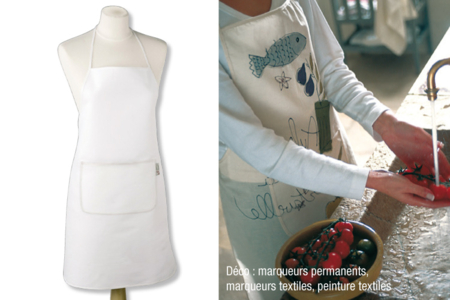 Cotton Apron with Pocket - 5 - Cotton, Linen - Textiles - 10doigts.com - Cotton, Linen - Textiles – 10doigts.fr