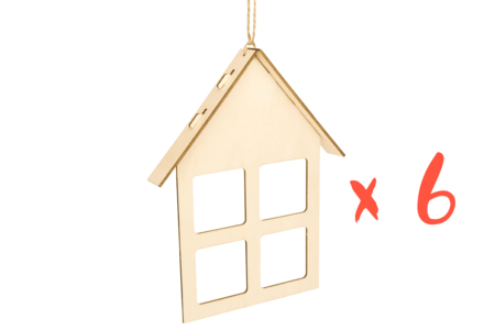 Wooden Houses with Frame Windows - 6 Pieces - 4 - Wooden Photo Frames - 10doigts.com - Wooden Photo Frames – 10doigts.fr