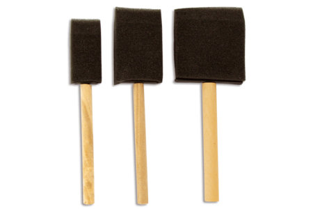 Juego de 3 pinceles de espuma con mango de madera - Pinceles – 10doigts.fr