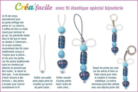 Abalorios hilo elástico CréaFacile 2 - Hilo nylon – 10doigts.fr