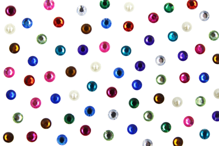 Round Self-Adhesive Rhinestones, Multicolored - 72 pcs - 1 - Sticker rhinestones - 10doigts.com - Sticker rhinestones – 10doigts.fr