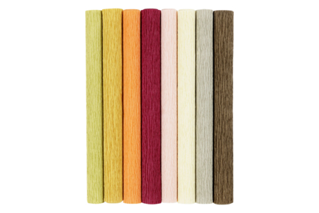 8 hojas de Papel crepé - Colores de otoño - Flores de papel crepé para manualidades: crea ramos duraderos – 10doigts.fr