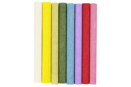 8 hojas de Papel crepé - Colores Vivos - Flores de papel crepé para manualidades: crea ramos duraderos – 10doigts.fr