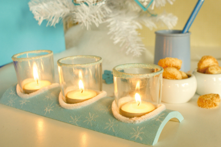 Centerpiece with 3 Candle Holders - 1 - Glass Supports - 10doigts.com - Glass Supports – 10doigts.fr