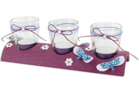 Centerpiece with 3 Candle Holders - 2 - Glass Supports - 10doigts.com - Glass Supports – 10doigts.fr