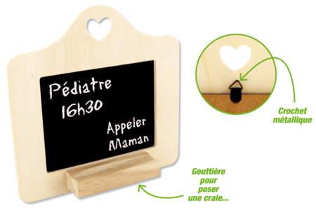 Heart-Shaped Slate Frame with Chalk Holder - 3 - Wooden Chalkboards - 10doigts.com - Wooden Chalkboards – 10doigts.fr