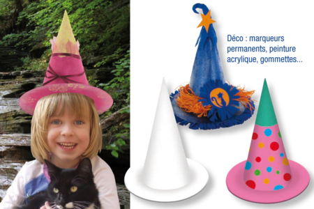 Chapeau princesse ou sorcière en carton blanc - Crowns and Hats for Carnival: Creative Activities for Children – 10doigts.fr