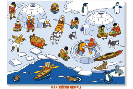 "Escena de vida" Pólo Norte : decorado lleno - 10doigts.fr