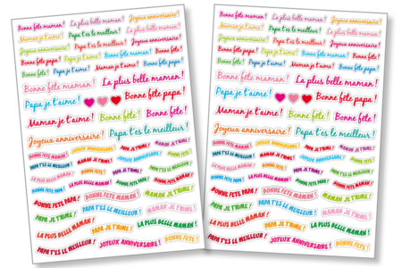 Message Stickers - 114 pcs - 5 - Celebration Messages - 10doigts.com - Stickers Father's Day – 10doigts.fr