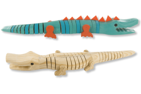 Natural Wooden Crocodile - 0 - Wooden Animals - 10doigts.com - Wooden Animals – 10doigts.fr