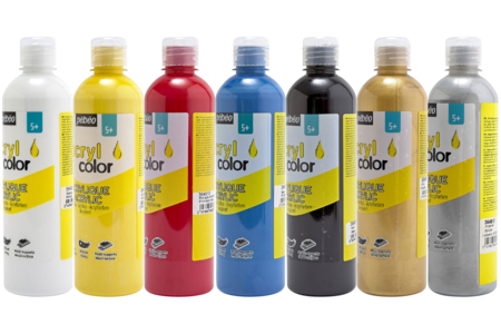 Pébéo Gloss Acrylic, 500 ml - Colors Available - 1 - Satin Finish Acrylic Paint - 10doigts.com - Satin Finish Acrylic Paint – 10doigts.fr
