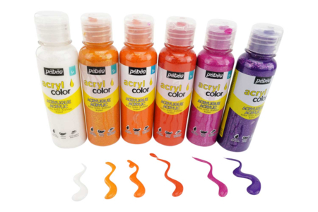 pintura acrílica con purpurina pébéo - Pintura acrílica a efectos – 10doigts.fr
