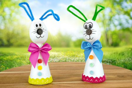Easter Bunny in Styrofoam - 2 - DIY Easter Crafts - 10doigts.com - DIY Easter Crafts – 10doigts.fr