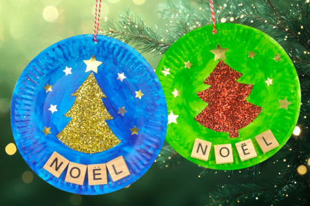 Glitter Christmas Tree on a Paper Plate - 2 - Christmas Craft Activities - 10doigts.com - Christmas Craft Activities – 10doigts.fr