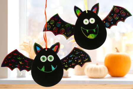 Scratch Card Bats - 2 - Halloween Crafts - 10doigts.com - Halloween Crafts – 10doigts.fr