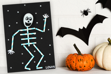 Skeleton with Cardboard Straws - 1 - Halloween Crafts - 10doigts.com - Halloween Crafts – 10doigts.fr