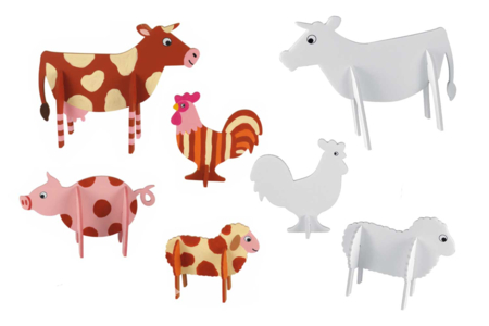 3D Foam Animals - 13 Pieces - 3 - Paper Models - 10doigts.com - Paper Models – 10doigts.fr