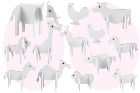 3D Foam Animals - 13 Pieces - 1 - Paper Models - 10doigts.com - Paper Models – 10doigts.fr
