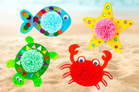 animales marinos para pompones - Animales de madera – 10doigts.fr