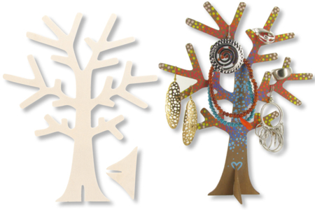 Árbol soporte de joyas de madera - 18 cm - Cajas y soportes para joyas: el estuche de tus creaciones – 10doigts.fr