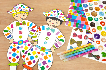 Harlequin Stickers - 1 - Carnival, Mardi Gras Crafts - 10doigts.com - Carnival, Mardi Gras Crafts – 10doigts.fr