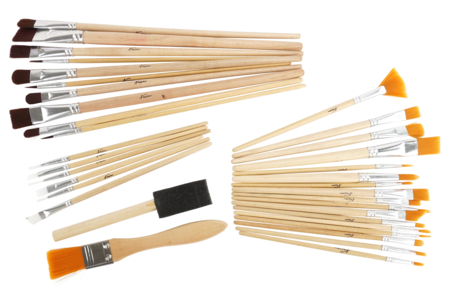 assortimento de pinceles y brocha de pintura - Pinceles de pelo sintético – 10doigts.fr