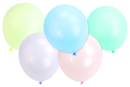 Round Balloons, Pastel Colors - 100 Pieces - 1 - Balloons, garlands, streamers - 10doigts.com - Balloons, garlands, streamers – 10doigts.fr