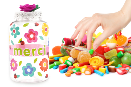 Gomets flores y corazones - 320 pcs - Gomets Flores, Frutas y Verduras – 10doigts.fr