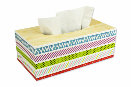 caja de pañuelos de madera cinta de enmascarar - Actividades manuales Deco casa DIY – 10doigts.fr