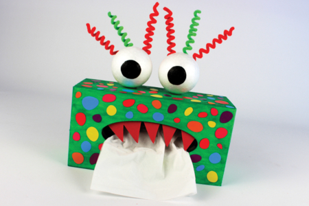Caja de pañuelos Monstruo divertido - Actividades manuales Halloween – 10doigts.fr