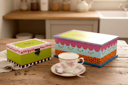 caja de azúcar de madera pintada - Cajas de madera – 10doigts.fr